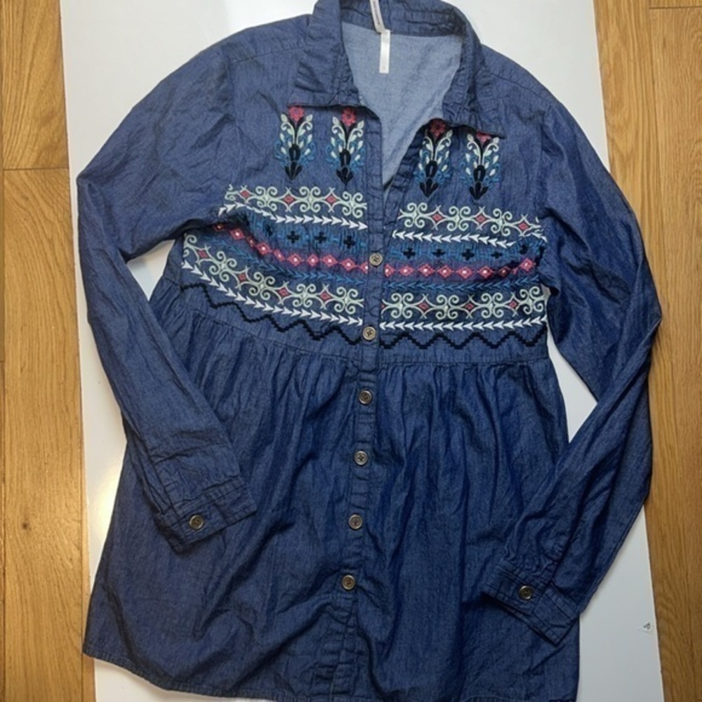 ROPER Women's Floral Tunic Western Shirt sz L